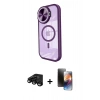 MARSİLYAN™- iPhone 15 Pro Kılıf Kıvılcım Modern Koleksiyonu - Siyah 3D Antistatik Mat Seramik Nano Ekran Koruyucu + Raze Metal Kamera Lens - SH