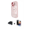 MARSİLYAN™- iPhone 15 Pro Kılıf Kıvılcım Modern Koleksiyonu - Siyah 3D Antistatik Mat Seramik Nano Ekran Koruyucu + Raze Metal Kamera Lens - LT