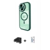 MARSİLYAN™- iPhone 15 Pro Kılıf Kıvılcım Modern Koleksiyonu - Siyah Bilvis 0.18mm Plus Cam Ekran Koruyucu + Raze Metal Kamera Lens - TMGI