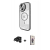 MARSİLYAN™- iPhone 15 Pro Kılıf Kıvılcım Modern Koleksiyonu - Siyah Bilvis 3D Cam Ekran Koruyucu + Raze Metal Kamera Lens - GS