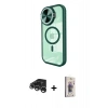 MARSİLYAN™- iPhone 15 Pro Kılıf Kıvılcım Modern Koleksiyonu - Siyah Bilvis 3D Cam Ekran Koruyucu + Raze Metal Kamera Lens - GS