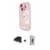 MARSİLYAN™- iPhone 15 Pro Kılıf Kıvılcım Modern Koleksiyonu - Siyah Bilvis 3D Cam Ekran Koruyucu + Raze Metal Kamera Lens - GS