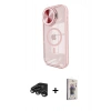 MARSİLYAN™- iPhone 15 Pro Kılıf Kıvılcım Modern Koleksiyonu - Siyah Bilvis 3D Cam Ekran Koruyucu + Raze Metal Kamera Lens - TMGI