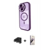 MARSİLYAN™- iPhone 15 Pro Kılıf Kıvılcım Modern Koleksiyonu - Siyah Bilvis 3D Mat Cam Ekran Koruyucu + Raze Metal Kamera Lens - TMGI