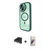 MARSİLYAN™- iPhone 15 Pro Kılıf Kıvılcım Modern Koleksiyonu - Siyah Bilvis 3D Mat Cam Ekran Koruyucu + Raze Metal Kamera Lens - GS
