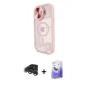 MARSİLYAN™- iPhone 15 Pro Kılıf Kıvılcım Modern Koleksiyonu - Siyah Bilvis 5in1 5D Magic Hayalet Cam Ekran Koruyucu + Raze Metal Kamera Lens - GS