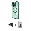 MARSİLYAN™- iPhone 15 Pro Kılıf Kıvılcım Modern Koleksiyonu - Siyah Bilvis Hayalet Cam Ekran Koruyucu + Raze Metal Kamera Lens - LT