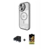 MARSİLYAN™- iPhone 15 Pro Kılıf Kıvılcım Modern Koleksiyonu - Siyah Buffer Cam Ekran Koruyucu + Raze Metal Kamera Lens - LT