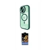MARSİLYAN™- iPhone 15 Pro Kılıf Kıvılcım Modern Koleksiyonu - Siyah Buffer Hayalet Cam Ekran Koruyucu