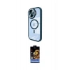 MARSİLYAN™- iPhone 15 Pro Kılıf Kıvılcım Modern Koleksiyonu - Siyah Buffer Hayalet Cam Ekran Koruyucu