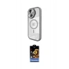 MARSİLYAN™- iPhone 15 Pro Kılıf Kıvılcım Modern Koleksiyonu - Siyah Buffer Hayalet Cam Ekran Koruyucu