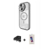 MARSİLYAN™- iPhone 15 Pro Kılıf Kıvılcım Modern Koleksiyonu - Siyah Joko 5D Cam + Raze Metal Kamera Lens - GS