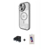 MARSİLYAN™- iPhone 15 Pro Kılıf Kıvılcım Modern Koleksiyonu - Siyah Joko 5D Cam + Raze Metal Kamera Lens - LT