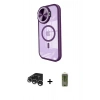 MARSİLYAN™- iPhone 15 Pro Kılıf Kıvılcım Modern Koleksiyonu - Siyah Joko Magic 5D Hayalet Cam + Raze Metal Kamera Lens - GS
