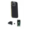 MARSİLYAN™- iPhone 15 Pro Kılıf Kıvılcım Modern Özel Seri - Şeffaf 360 Full Body Arka Koruyucu + Raze Metal Kamera Lens - LT