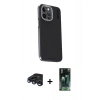 MARSİLYAN™- iPhone 15 Pro Kılıf Kıvılcım Modern Özel Seri - Şeffaf 360 Full Body Arka Koruyucu + Raze Metal Kamera Lens - LT