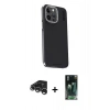 MARSİLYAN™- iPhone 15 Pro Kılıf Kıvılcım Modern Özel Seri - Şeffaf 360 Full Body Arka Koruyucu + Raze Metal Kamera Lens - GS