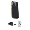 MARSİLYAN™- iPhone 15 Pro Kılıf Kıvılcım Modern Özel Seri - Şeffaf Pasifik Cam Ekran Koruyucu + Raze Metal Kamera Lens - LT
