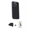 MARSİLYAN™- iPhone 15 Pro Kılıf Kıvılcım Modern Özel Seri - Şeffaf Pasifik Cam Ekran Koruyucu + Raze Metal Kamera Lens - LT