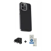 MARSİLYAN™- iPhone 15 Pro Kılıf Kıvılcım Modern Özel Seri - Şeffaf Royal Nano Ekran Koruyucu + Siyah Raze Metal Kamera Lens