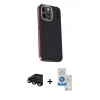 MARSİLYAN™- iPhone 15 Pro Kılıf Kıvılcım Modern Özel Seri - Şeffaf Royal Nano Ekran Koruyucu + Siyah Raze Metal Kamera Lens