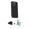MARSİLYAN™- iPhone 15 Pro Kılıf Kıvılcım Modern Özel Seri - Şeffaf Royal Nano Ekran Koruyucu + Siyah Raze Metal Kamera Lens