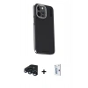 MARSİLYAN™- iPhone 15 Pro Kılıf Kıvılcım Modern Özel Seri - Siyah Bilvis 0.18mm Plus Cam Ekran Koruyucu + Raze Metal Kamera Lens - LT
