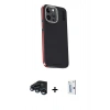 MARSİLYAN™- iPhone 15 Pro Kılıf Kıvılcım Modern Özel Seri - Siyah Bilvis 0.18mm Plus Cam Ekran Koruyucu + Raze Metal Kamera Lens - LT