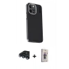 MARSİLYAN™- iPhone 15 Pro Kılıf Kıvılcım Modern Özel Seri - Siyah Bilvis 3D Cam Ekran Koruyucu + Raze Metal Kamera Lens - LT