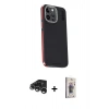 MARSİLYAN™- iPhone 15 Pro Kılıf Kıvılcım Modern Özel Seri - Siyah Bilvis 3D Cam Ekran Koruyucu + Raze Metal Kamera Lens - GS
