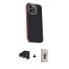 MARSİLYAN™- iPhone 15 Pro Kılıf Kıvılcım Modern Özel Seri - Siyah Bilvis 3D Cam Ekran Koruyucu + Raze Metal Kamera Lens - LT
