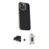 MARSİLYAN™- iPhone 15 Pro Kılıf Kıvılcım Modern Özel Seri - Siyah Bilvis Hayalet Cam Ekran Koruyucu + Raze Metal Kamera Lens - GS