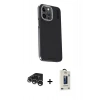 MARSİLYAN™- iPhone 15 Pro Kılıf Kıvılcım Modern Özel Seri - Siyah Bilvis Hayalet Cam Ekran Koruyucu + Raze Metal Kamera Lens - GS
