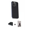 MARSİLYAN™- iPhone 15 Pro Kılıf Kıvılcım Modern Özel Seri - Siyah Bilvis Hayalet Cam Ekran Koruyucu + Raze Metal Kamera Lens - LT