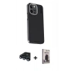 MARSİLYAN™- iPhone 15 Pro Kılıf Kıvılcım Modern Özel Seri - Siyah Bilvis Hayalet Cam Ekran Koruyucu + Raze Metal Kamera Lens - LT