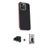 MARSİLYAN™- iPhone 15 Pro Kılıf Kıvılcım Modern Özel Seri - Siyah Bilvis Hayalet Cam Ekran Koruyucu + Raze Metal Kamera Lens - SH