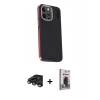 MARSİLYAN™- iPhone 15 Pro Kılıf Kıvılcım Modern Özel Seri - Siyah Bilvis Hayalet Cam Ekran Koruyucu + Raze Metal Kamera Lens - TMGI