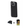 MARSİLYAN™- iPhone 15 Pro Kılıf Kıvılcım Modern Özel Seri - Siyah Buffer Cam Ekran Koruyucu + Raze Metal Kamera Lens - LT
