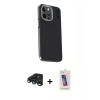 MARSİLYAN™- iPhone 15 Pro Kılıf Kıvılcım Modern Özel Seri - Siyah Joko 5D Cam + Raze Metal Kamera Lens - LT