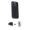 MARSİLYAN™- iPhone 15 Pro Kılıf Kıvılcım Modern Özel Seri - Siyah Joko 5D Cam + Raze Metal Kamera Lens - SH