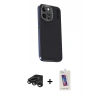 MARSİLYAN™- iPhone 15 Pro Kılıf Kıvılcım Modern Özel Seri - Siyah Joko 5D Cam + Raze Metal Kamera Lens - TMGI