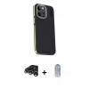 MARSİLYAN™- iPhone 15 Pro Kılıf Kıvılcım Modern Özel Seri - Siyah Joko Magic 5D Cam + Raze Metal Kamera Lens - GS