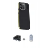 MARSİLYAN™- iPhone 15 Pro Kılıf Kıvılcım Modern Özel Seri - Siyah Joko Magic 5D Cam + Raze Metal Kamera Lens - LT