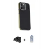 MARSİLYAN™- iPhone 15 Pro Kılıf Kıvılcım Modern Özel Seri - Siyah Joko Magic 5D Cam + Raze Metal Kamera Lens - TMGI