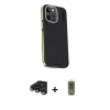 MARSİLYAN™- iPhone 15 Pro Kılıf Kıvılcım Modern Özel Seri - Siyah Joko Magic 5D Hayalet Cam + Raze Metal Kamera Lens - LT