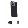 MARSİLYAN™- iPhone 15 Pro Kılıf Kıvılcım Modern Özel Seri - Siyah Joko Magic 5D Hayalet Cam + Raze Metal Kamera Lens - TMGI