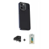 MARSİLYAN™- iPhone 15 Pro Kılıf Kıvılcım Modern Özel Seri - Siyah Polymer Nano Ekran Koruyucu + Raze Metal Kamera Lens - GS