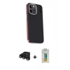 MARSİLYAN™- iPhone 15 Pro Kılıf Kıvılcım Modern Özel Seri - Siyah Polymer Nano Ekran Koruyucu + Raze Metal Kamera Lens - SH