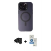 MARSİLYAN™- iPhone 15 Pro Kılıf Kozmos Çizgi Prime - Şeffaf Royal Nano Ekran Koruyucu + Raze Metal Kamera Lens - SH