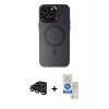 MARSİLYAN™- iPhone 15 Pro Kılıf Kozmos Çizgi Prime - Şeffaf Royal Nano Ekran Koruyucu + Raze Metal Kamera Lens - TMGI